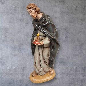 Vintage 70s Atlantic‎ Mold Joseph Nativity Scene Ceramic Figurine 11 Inch Statue